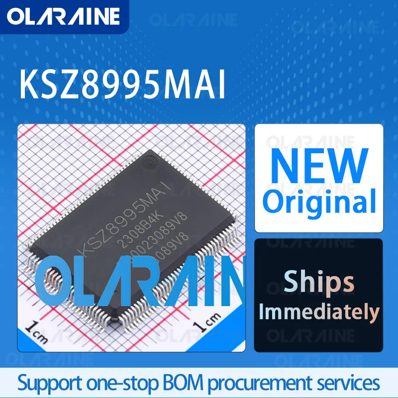 

1/5/10Pcs KSZ8995MAI PQFP-128 original ic chip Ethernet ICs RoHS 5 Transceiver Data rates 10 Mb/s, 100 Mb/s