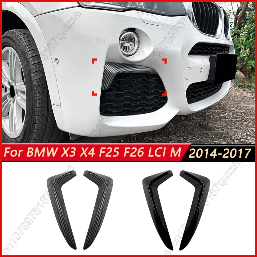

Front Wind Knife Spoiler Body Kit For BMW X3 X4 F25 F26 LCI M Sport 2014-2017 FrontBumper Spoiler Lip Protection Accessories