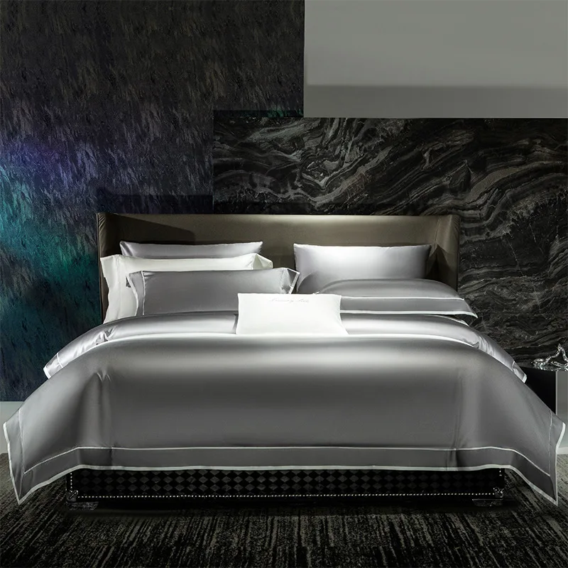 European light luxury 160 Egyptian long-staple cotton solid color bed sheet quilt cover modern simple