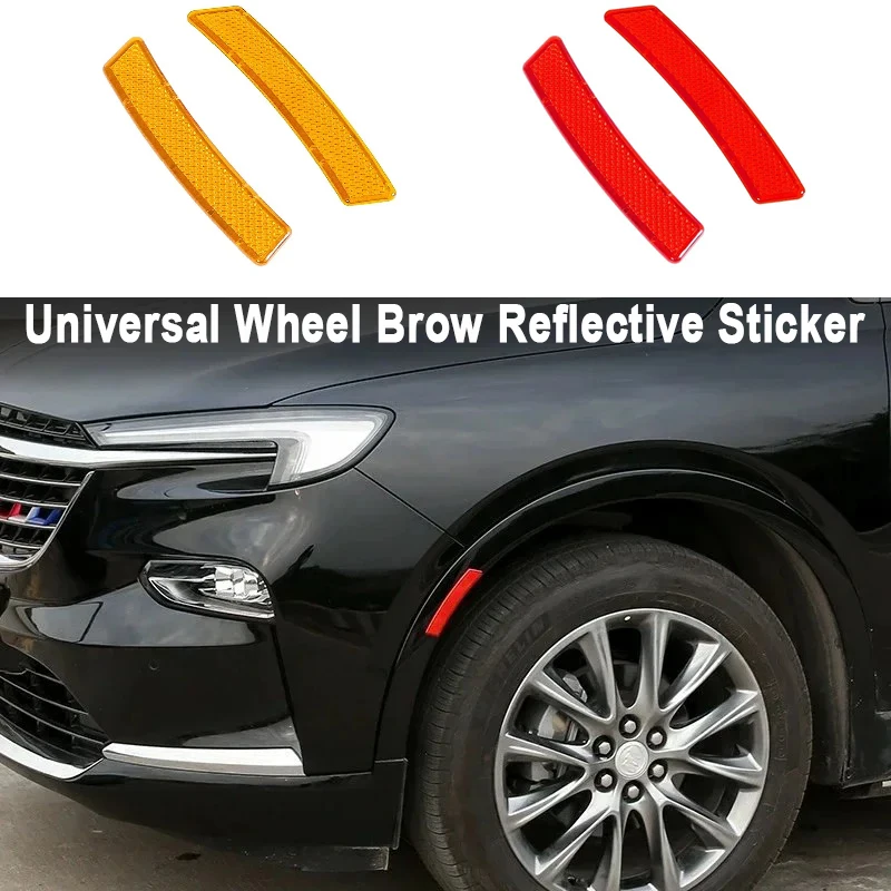 عجلة الحاجب عاكس ملصق ل تسلا/SUV/سيدان/الطرق الوعرة/MPV عجلة المصد الأمامي الجسم تحذير التصحيح اكسسوارات السيارات العالمية