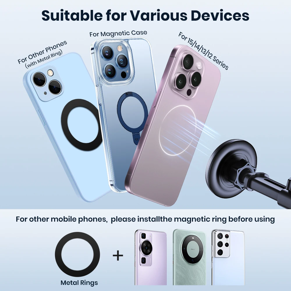 Topk para suporte de telefone de carro magsafe, suporte de telefone magnético para carro com magnetismo poderoso, operação de uma mão para iphone