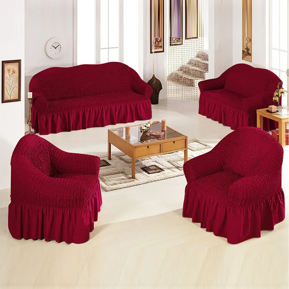 Seersucker Sofa Cover Universal Sofa Dust Cover Elastic Thickening Sofa Slipcover