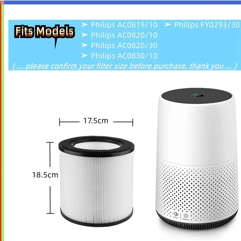 1Pcs Filter for Philips FY0293/30/AC0820/AC0830/ACO819/AC0820/AC0830 Air Purifier Filter Professional Replacement Part