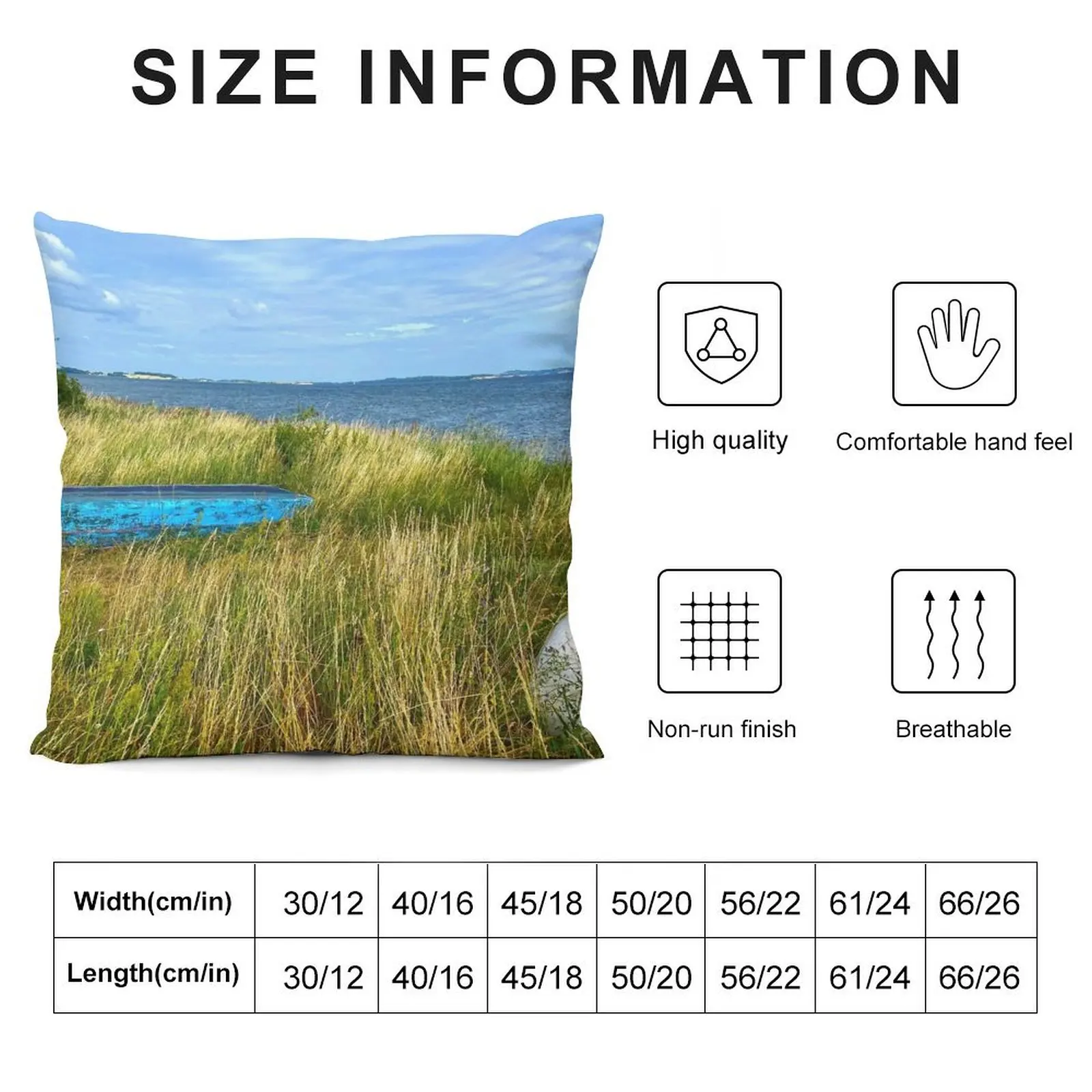 Old, blue, wooden boat on the beach along the Baltic Sea Throw Pillow Sofa Decorative Covers Cushion Cover For Sofa pillow