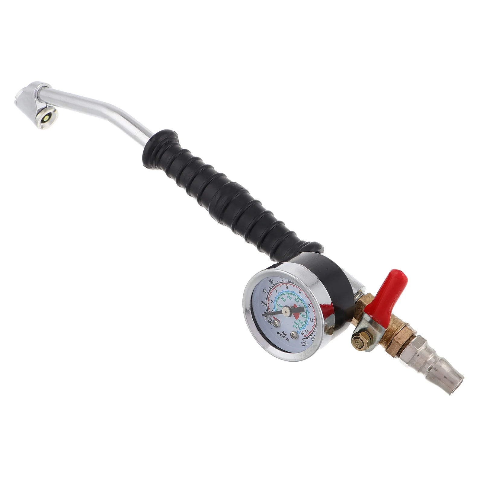 

Tire Inflator Nozzle Heavy Duty Extended Hose For Truck Car Motorcycle Fast Inflation Bend Head Pressure Gauge Air Chuck