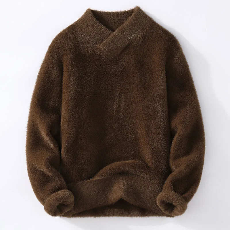 Sweaters men 2024 winter korean style mens warm sweater V-neck men sweaters autumn Men's wool pullovers men full size M-XXXL