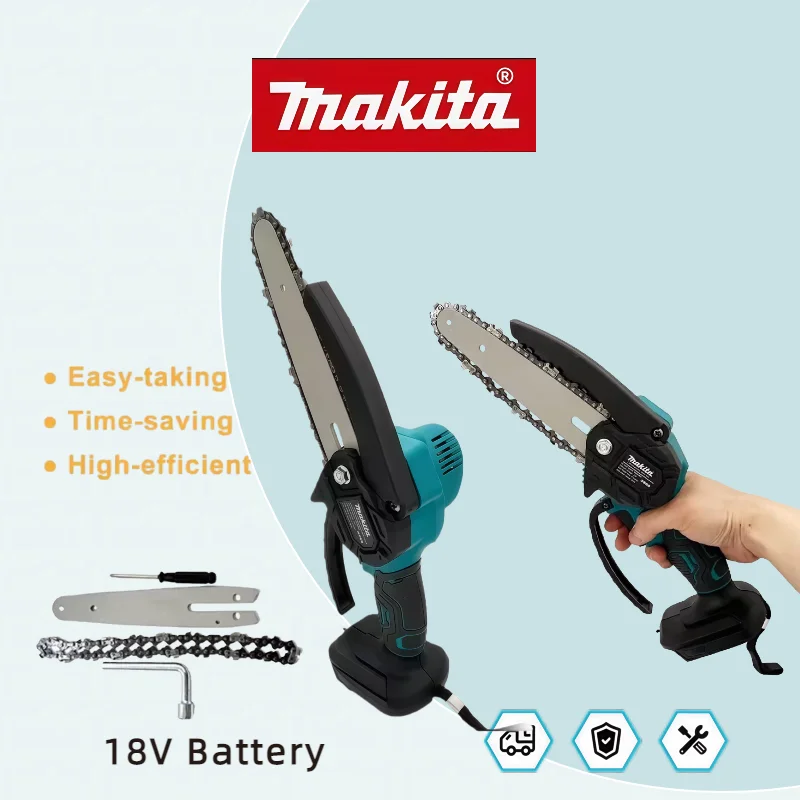 

Makita 6 Inch Chain Saw Electric Saw Handheld Portable Wood Logging Chainsaw Garden Pruning Wood Power Tool 18V Battery