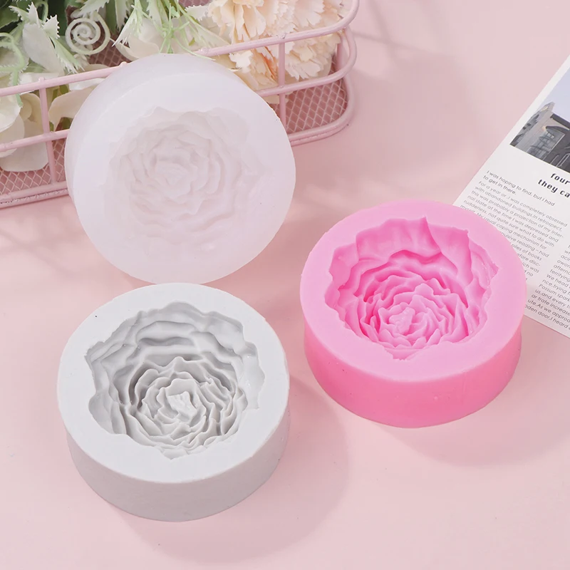 3D Large Peony Silicone Candle Mold DIY Handmade Flower Soap Gypsum Crafts Mold Home Chocolate Cake Decoration Baking Tool