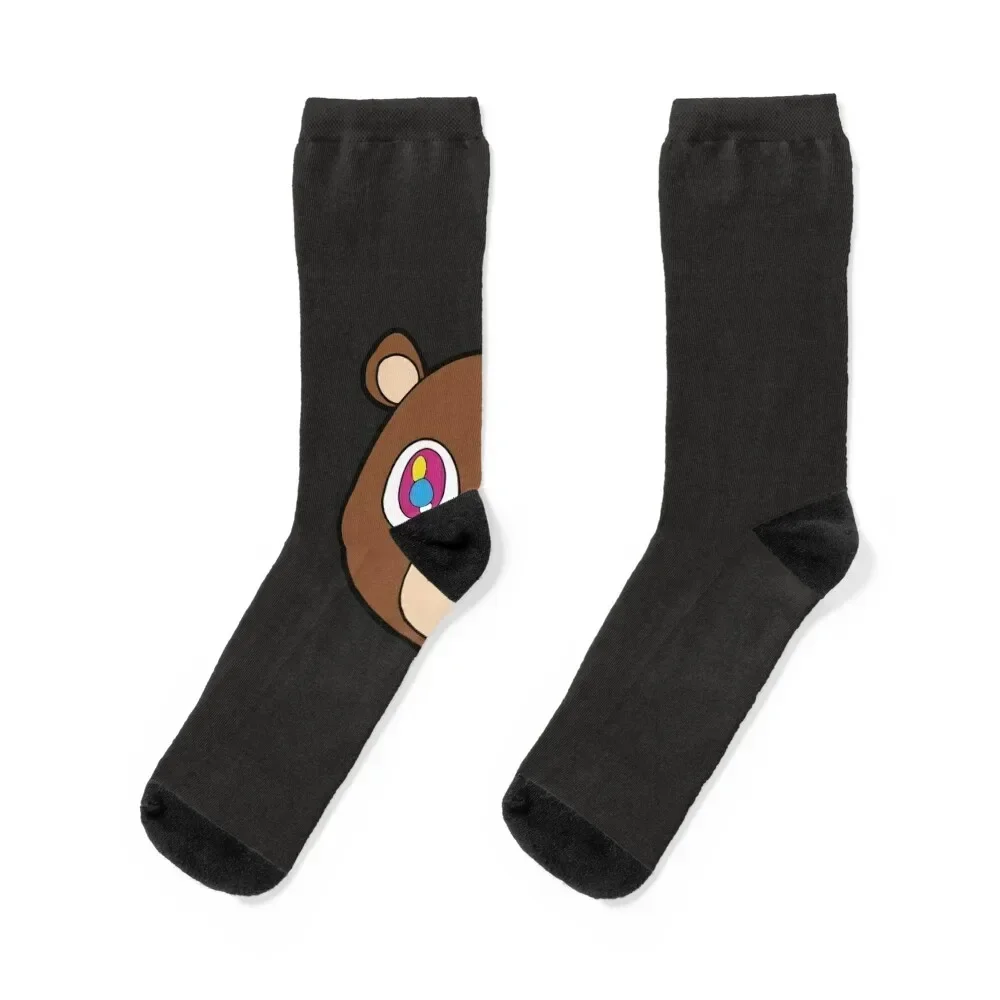 Kanye West Graduation Bear Sticker Socks Hiking boots cool compression Socks For Girls Men's