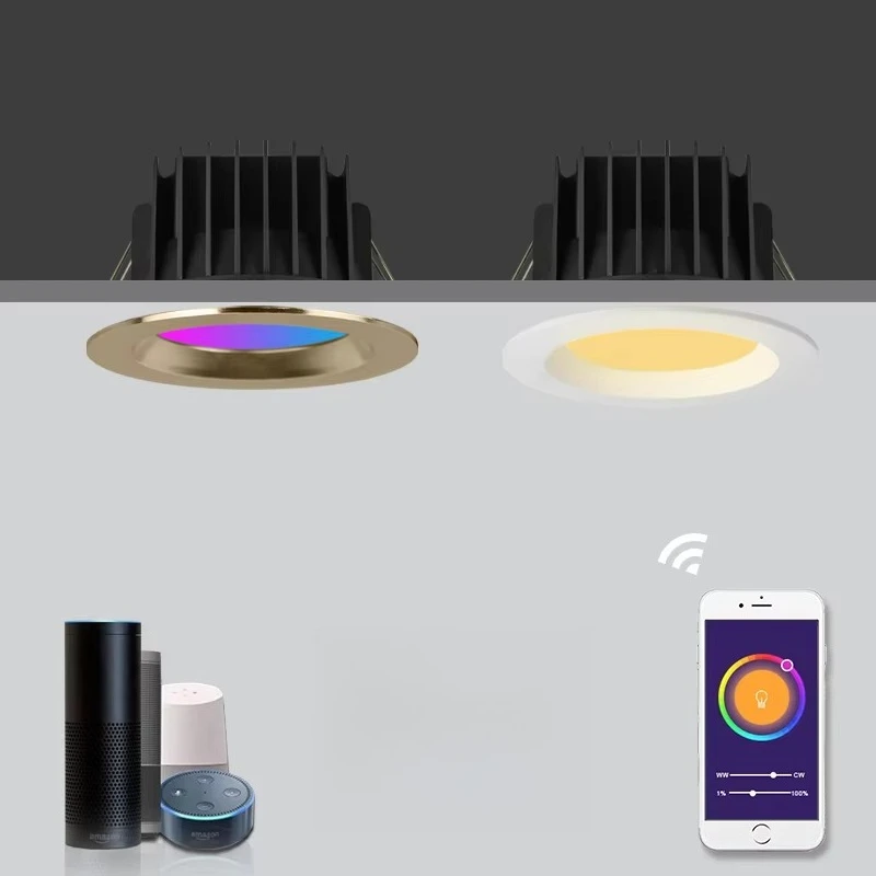 Hott Smart WiFi  Remote Control LED Down Lights  Design  Smart Recessed LED Downlight IP44 CE SAA IC-4