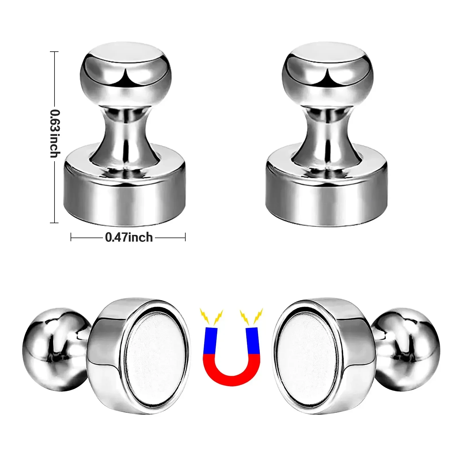 10pcs Super Strong Neodymium Magnetic Pushpins Sucker Thumbtack Durable Steel Magnet Push Pin for Refrigerator Whiteboard image 3