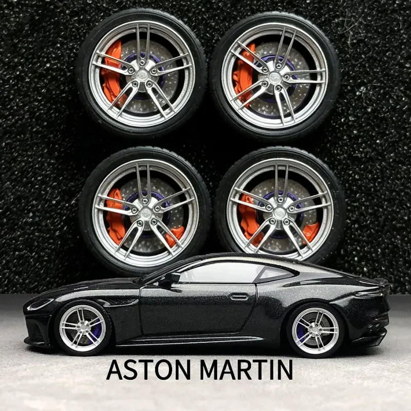 MT 10.8mm 1/64 Car Modified Wheels  Rubber Tires Metal Resin Wheels with Caliper Suitable for 1:64 Static Car Model Boy Gifts