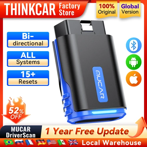 MUCAR DriverScan Bidirectional Scan Tool OBD2 Bluetooth Scanner Car Diagnostic Tools Full System Diagnose 15 Reset Code Reader