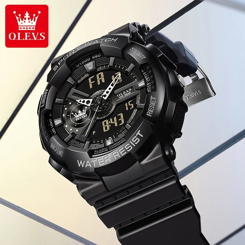 OLEVS 1102 Men Watch Sport Waterproof LED Luminous Watch Brand Original Fashion Alarm Clock Digital Watch Men Electronic Quartz