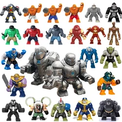 Action Figure Marvel Superhero Mini Building Block Figurine, Hulk, Stone Man, Iron Man, Assembly Block Toy Children's Gift