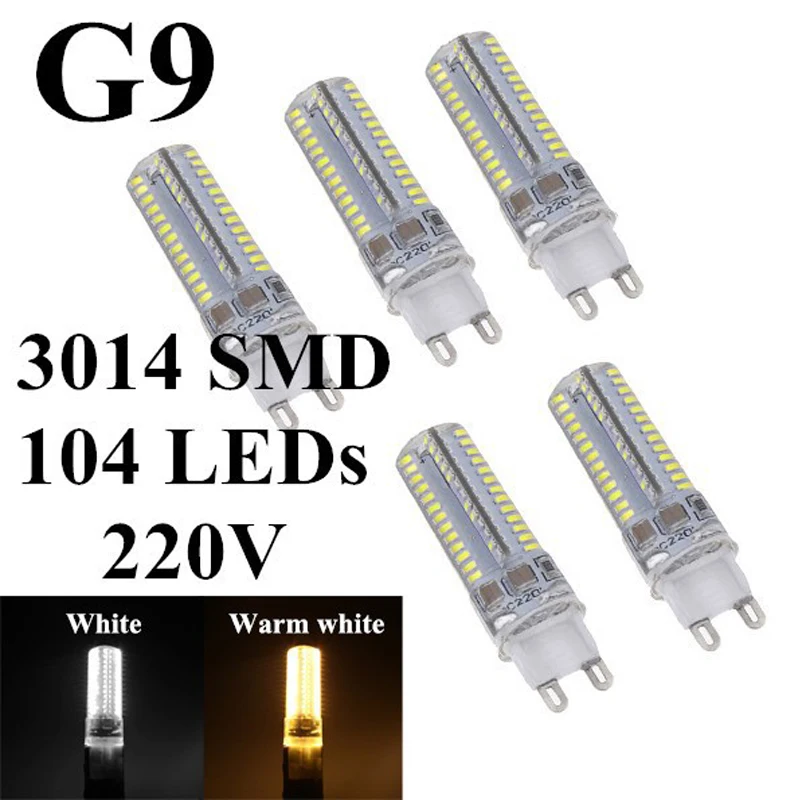 

G9 LED Lamp 9W AC220V LED Bulb SMD3014 Light Bulb Replace 30/40W Halogen Lamp 104 LED Bulbs Cold White/Warm White Lampada 9W