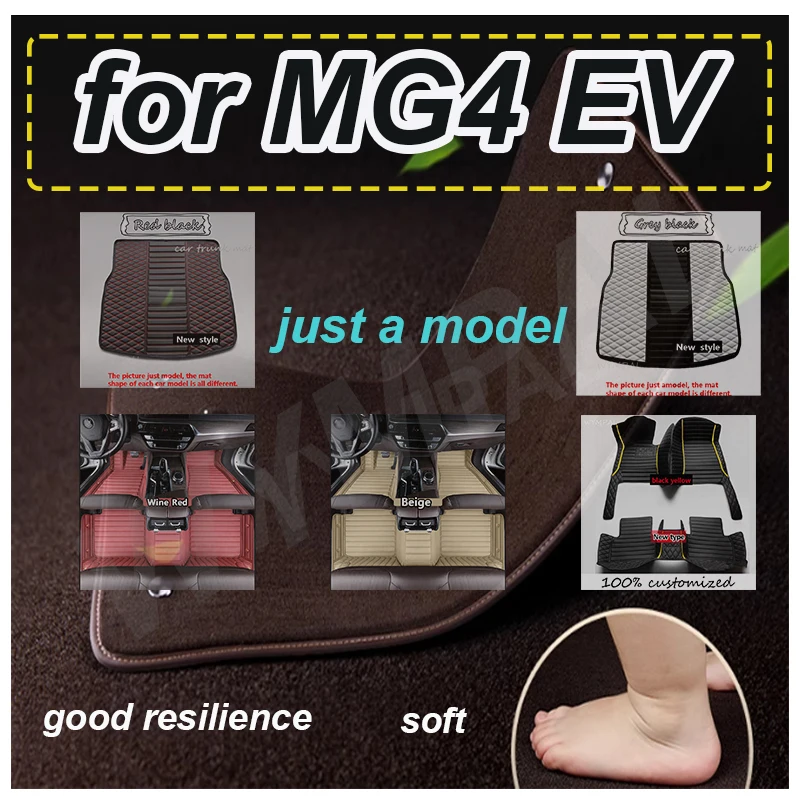 

LUXURY For MG4 EV MG Mulan EH32 2022 2023 2024 Car Floor Mats Carpet Anti-dirt Pad Leather Mat Car Mats Luxury Car Accessories