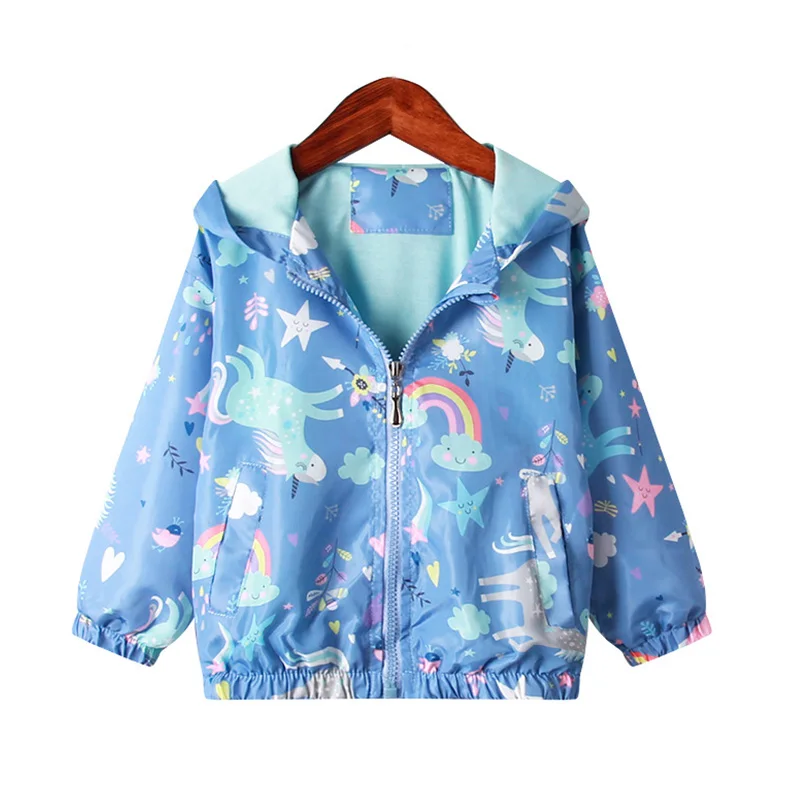 Rabbit Girls Jacket Easter Spring Fall Hooded Zipper Baby Windbreaker Coat Waterproof Children\'s Clothing 2 3 4 5 6 7 8 9 Years