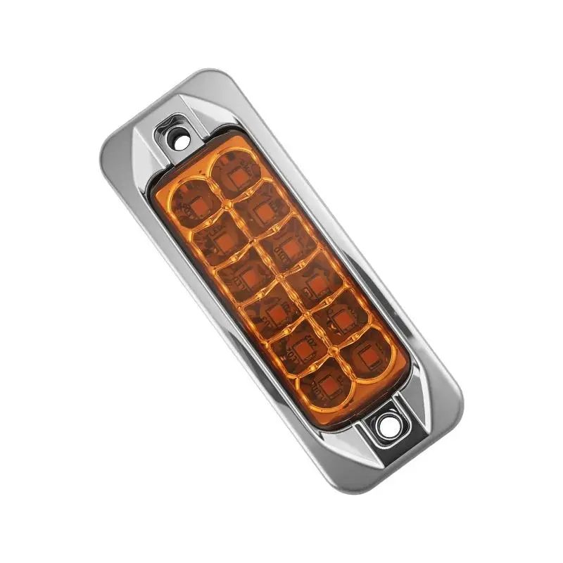 2Pcs Waterproof LED Side Marker Turn Signal Lights 12/24V Amber Clearance Lamps for Truck Trailer Van