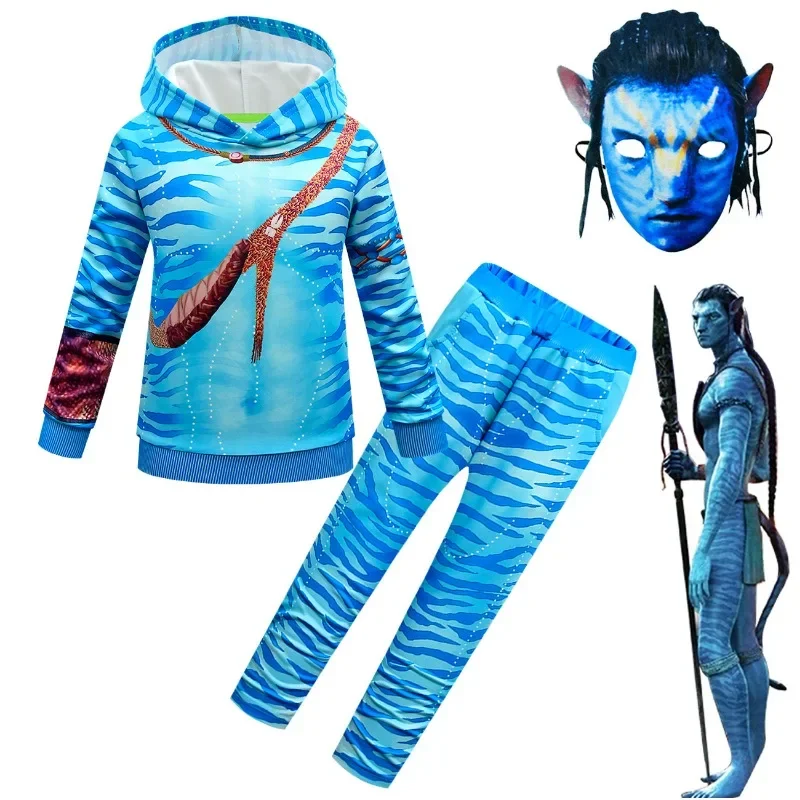 Film The Way of Water Alien Cosplay 3D Kostium Chłopiec Dziewczyna Avataring 2 Cosplay Bluza z kapturem Kurtka Kostium na Halloween