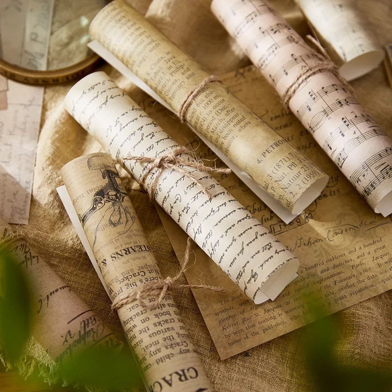 Bloc de notas de Material de papel Su Shi Jing Nian, diario de chatarra, tarjetas de álbum de recortes, papel de decoración de fondo Retro, 30