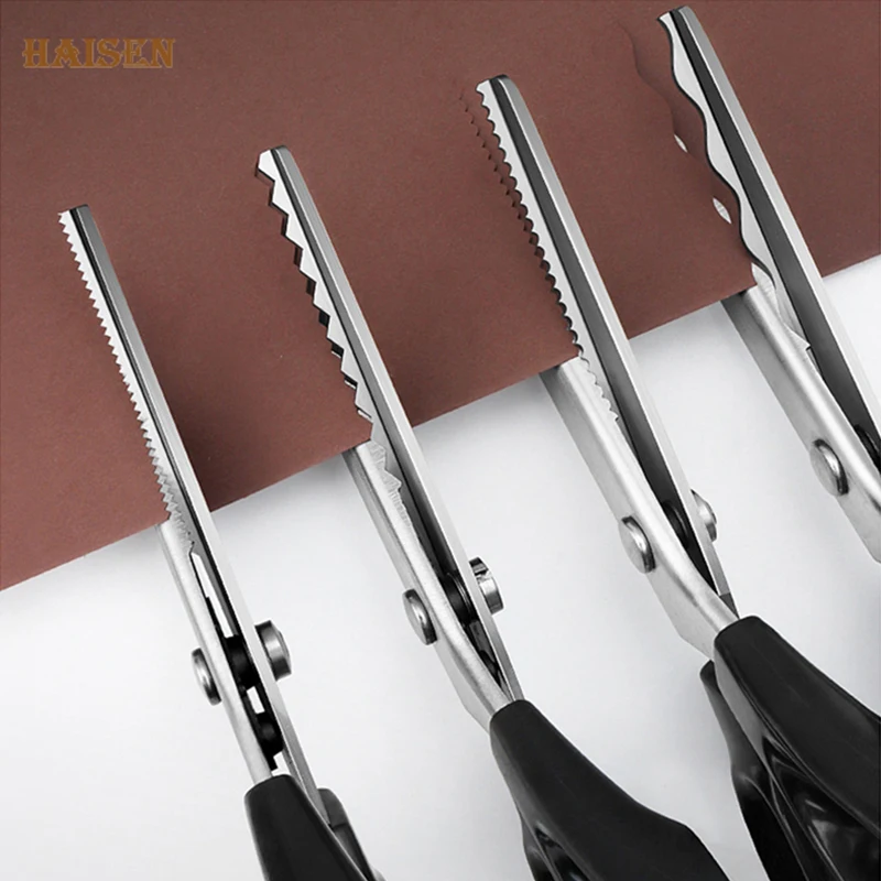 

Haisen,Round&ZigZag Tooth Tailor Scissors Sewing Cut Dressmaking Shear For Paper DIY Fabric Leather Handicraft Textile Material