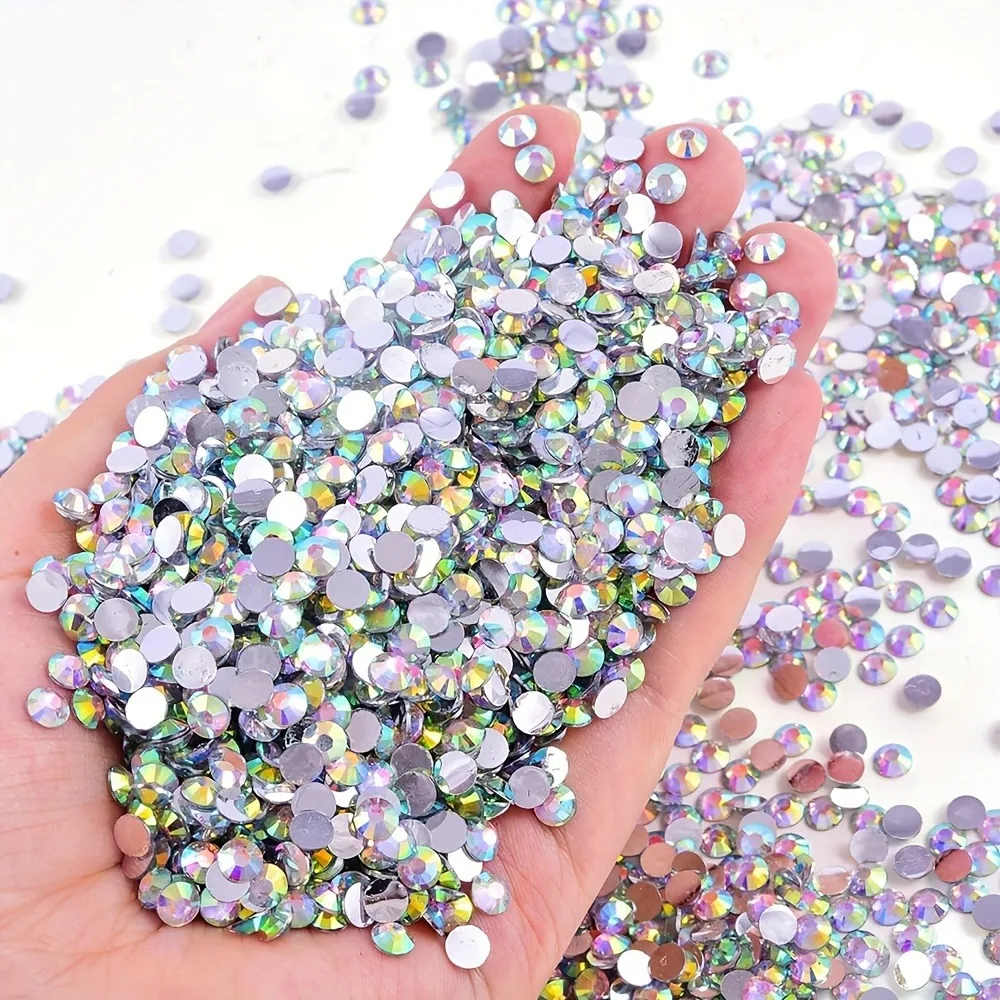 11000 pezzi in resina a fondo piatto AB 3.0-5.0mm, fondo piatto, utilizzati per nail art, tazze d'acqua, bottiglie, decorazioni artigianali, glitter sciolti