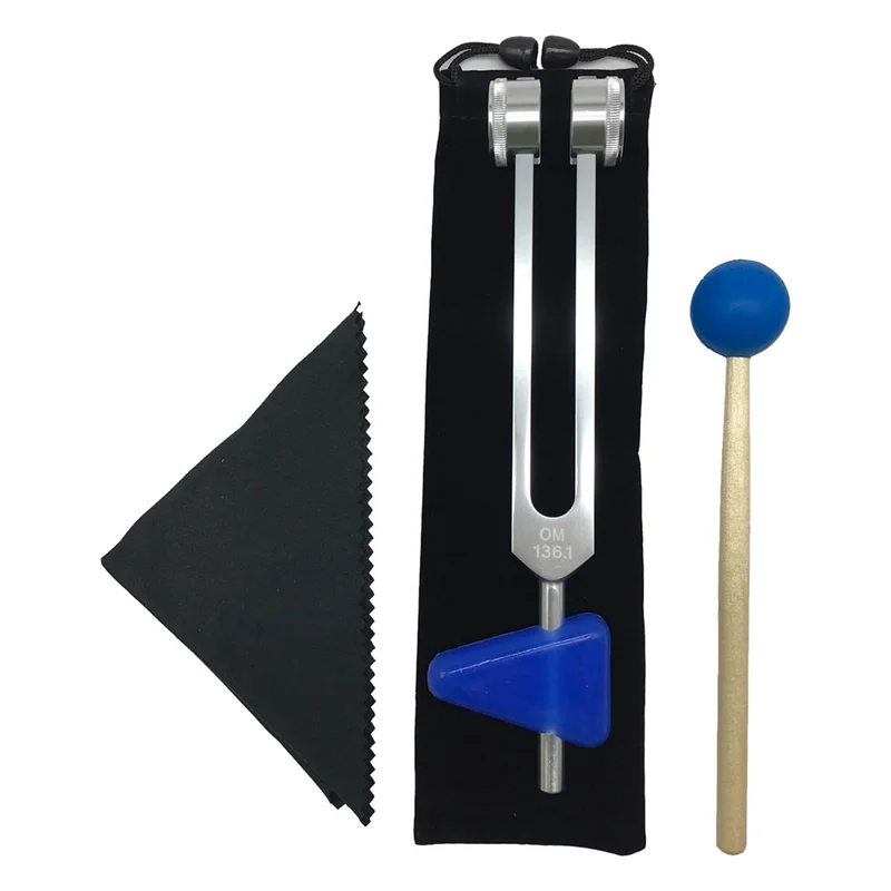 Aluminum Alloy OM136.1 Hz Tuning Forks With Hammers Set Sound Healing Therapy Chakra Tuning Forks For Nervous System Testing