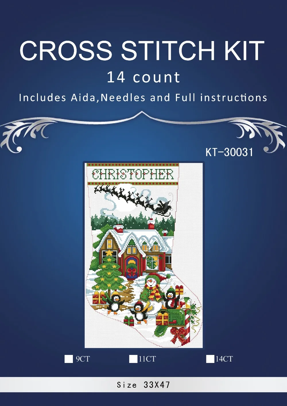 

Christmas Sock 6 14CT Free Delivery Top Quality Counted Cross Stitch Kits for Embroidery Home Decor Needlework