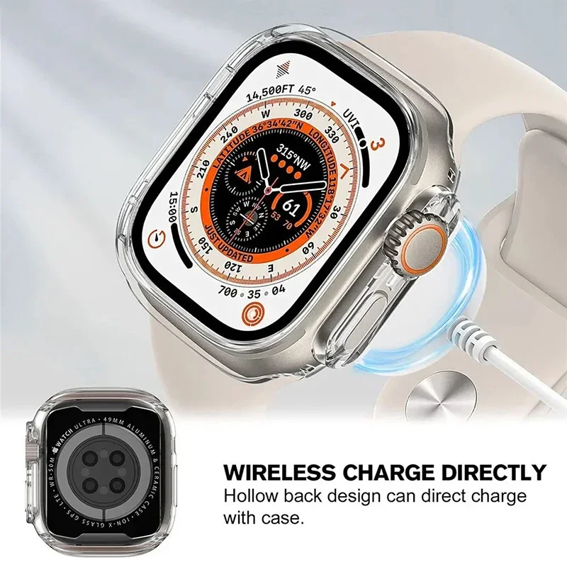 TPU Case Cover for Apple Watch Ultra 49mm,Bumper No Screen Protector, Protective Scratch-Resistant Frame for iWatch S9 41mm 45mm