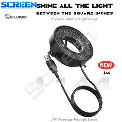 Mechanic L64/72/144 LED USB Microscope Ring Polarized Light Illuminator Lamp for Trinocular Microscope Soldering Repair Tools