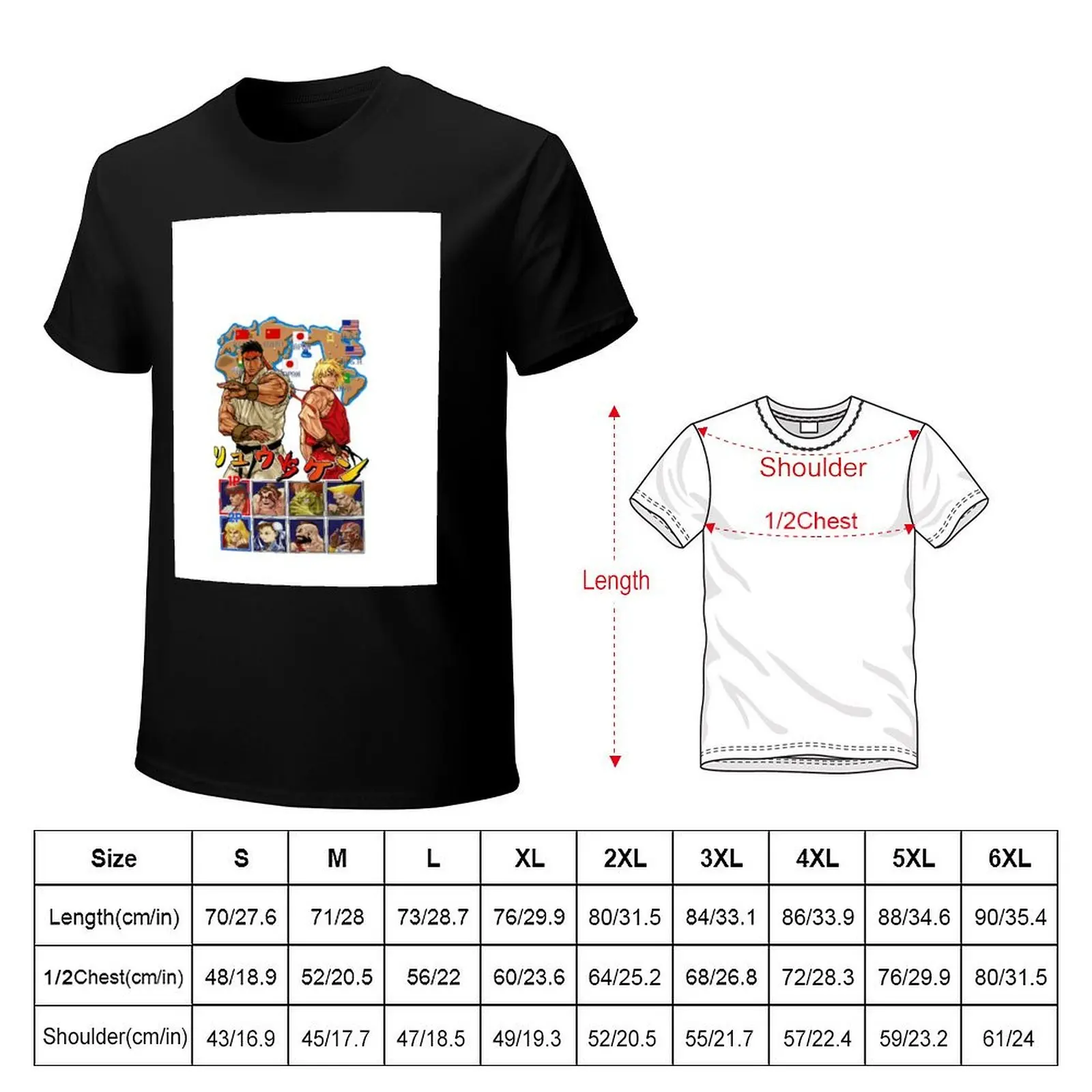 Tribute to Street Fighter Option B T-Shirt Fashion Graphic Tee for Men