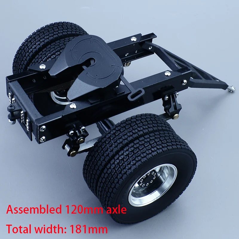 1:14 Schaal Alle Metalen 1 & 2 Assen Trailer met Tractie Vijfde wiel voor Tamiya RC Truck SCANIA 770S VOLVO FH16 Benz MAN LESU Auto