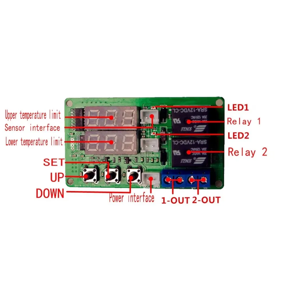 Solar-Temperaturdifferenzregler, Temperaturdifferenzregler, mit 2 Sensorleitungen verschickt