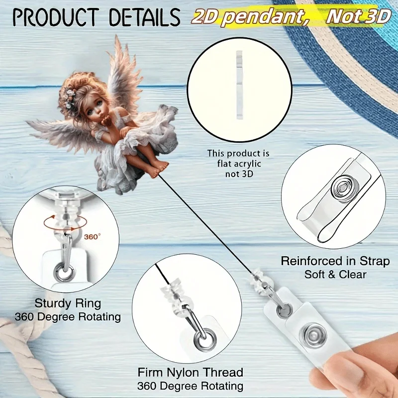 حامل شارة فتاة الملاك الأكريليك. التمرير بطاقة الهوية القابلة للسحب لطلاب المطبات والممرضات.