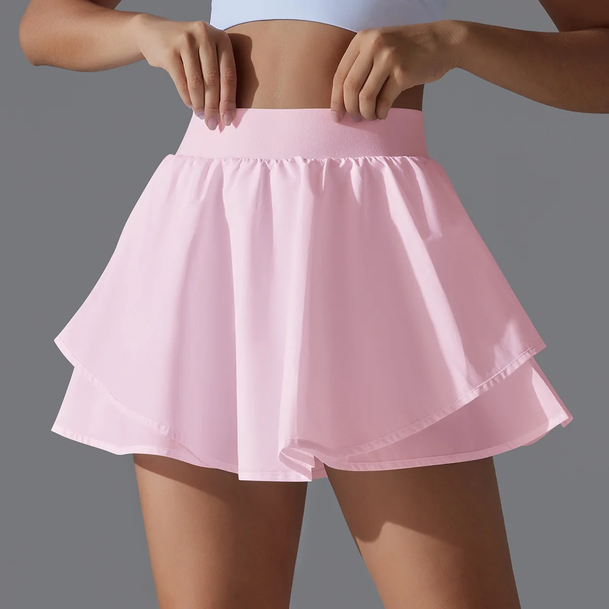 Cool Feeling Sunscreen Tennis Skort with Pockets Sport Training Yoga Fitness Skirt 2 in 1 Shorts Golf Skirt Women Gym Mini Dress