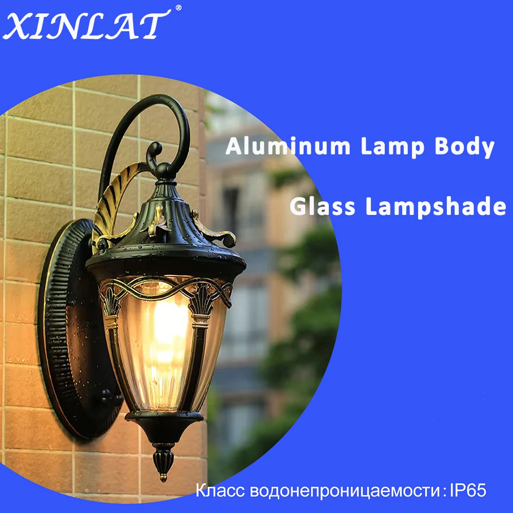 

XINLAT Outdoor Wall Light Exterior Porch Lamp Waterproof Sconce e27 Street Yard Lighting Fixture Retro Garden Latern Wall Mount