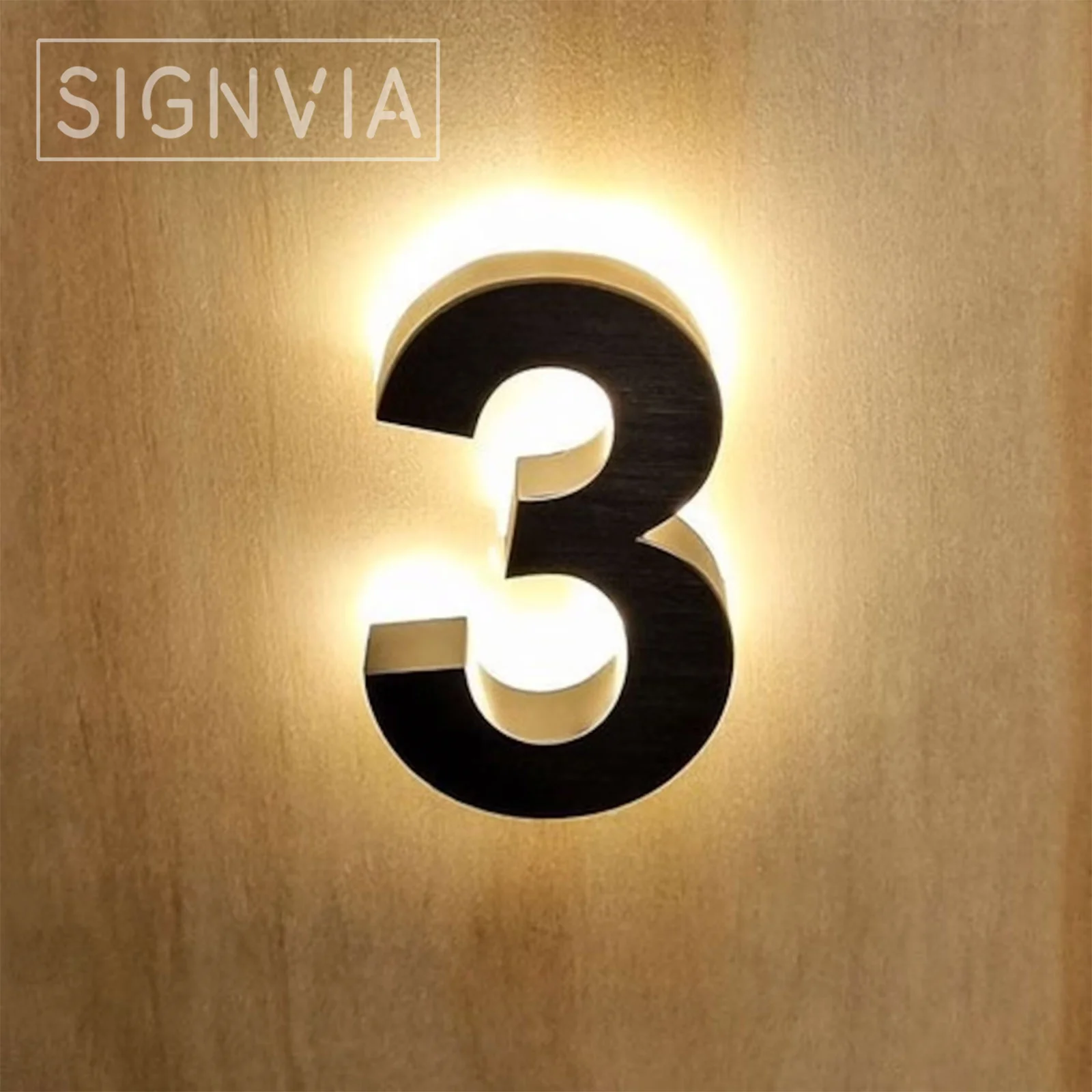 

LED Acrylic House Number Backlit Outdoor Door Marker Address Plate Wall Led Letter Business Logo