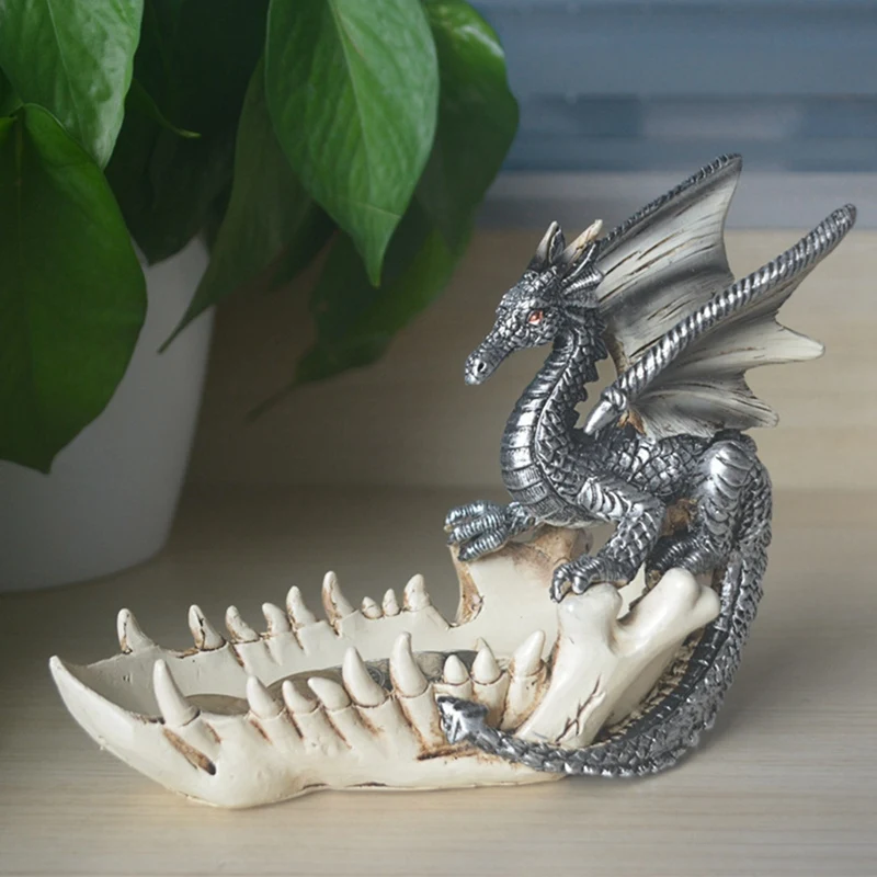 Retro Dragon Tooth Storage Decor Desktop Storage Tray Key Plate Home Decoration Dice Tray Key Wallet Storage Box