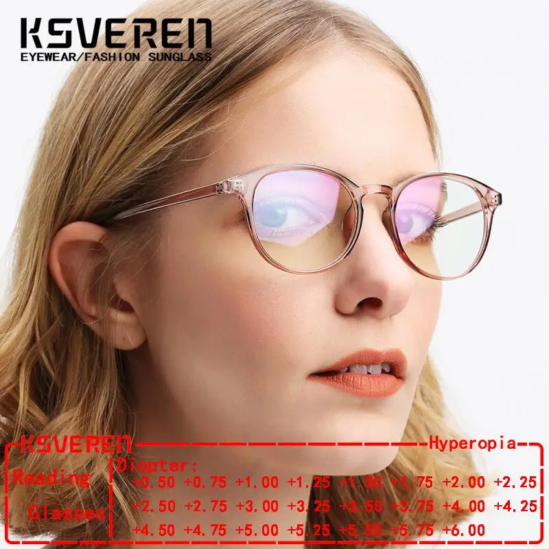 

Vintage Circular Frame Anti Blue Light Reading Glasses Women Men Presbyopic Eyeglasses Fashion Prescription Optical Eyewear