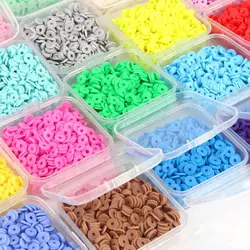 500Pcs/Box 6mm Recyclable Polymer Clay Disc Loose Charms Beads Boho 34 Colors Wristband Handmade Spacer Beads For Jewelry Making