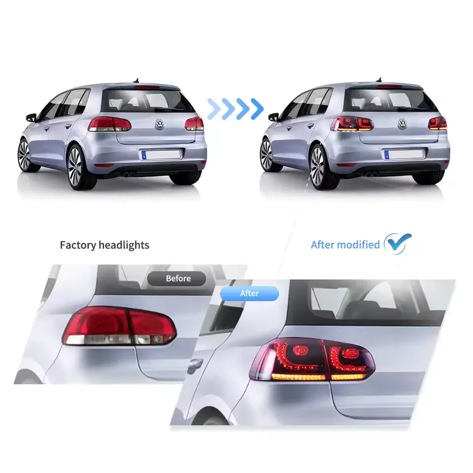 LED-baglygter til VW Golf Mk6 med sekventielt signal