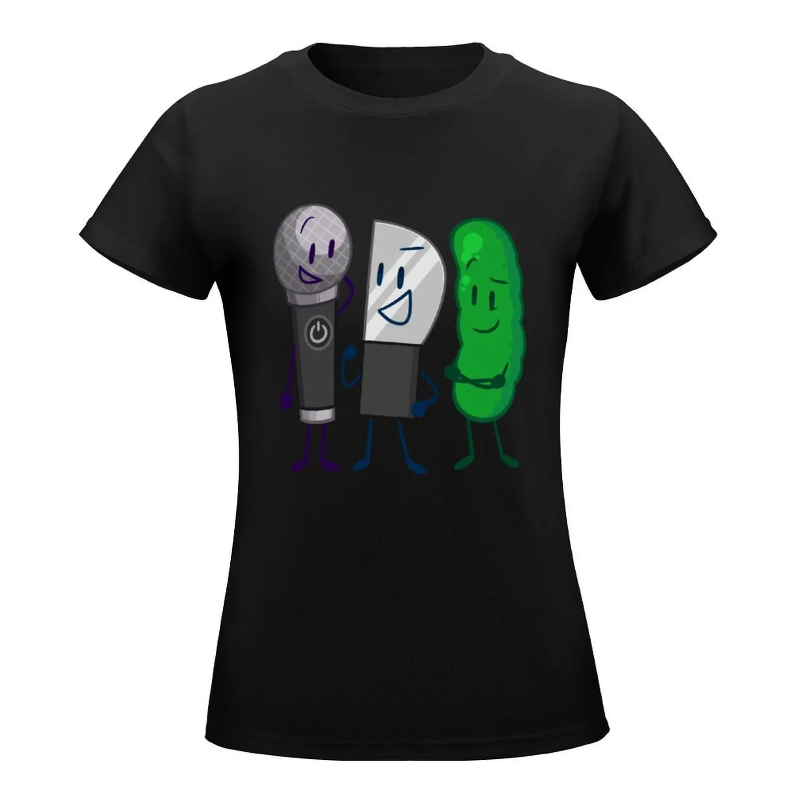 Microphone Knife and Pickle (Inanimate Insanity) T-Shirt blanks lady clothes black t shirts for Women