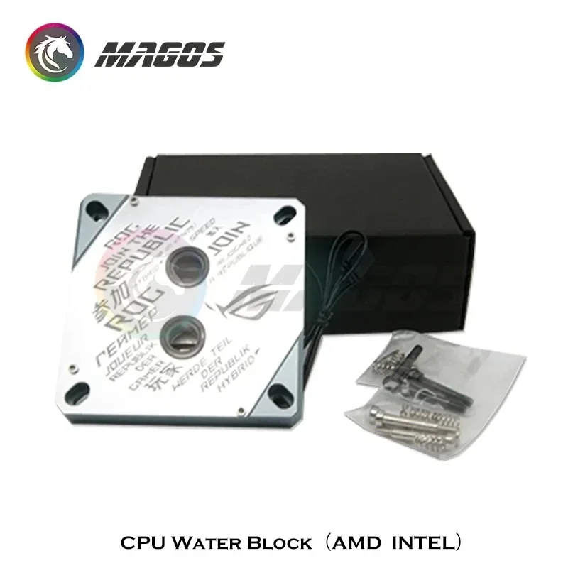 Imagem -03 - Cpu Waterblock Am5 Watercooler Espelho Rog Logo Design 5v Argb Gen. 12 13 ° Processor Lga1700