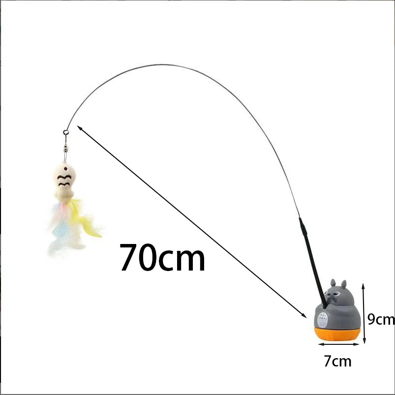 مضحك القط عصا أسلاك الفولاذ القطب الطويل ريشة لطيف القط لعبة ل هريرة الصيد الدورية الذاتي-متعة الإغاثة الحيوانات الأليفة لعبة القط دعابة