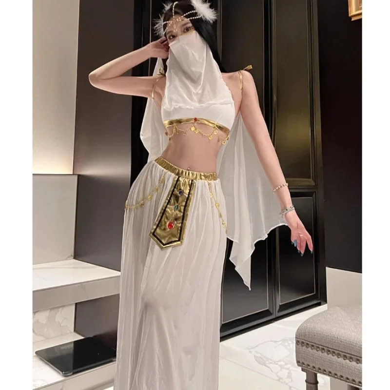 زي الرقص الشرقي المرأة مثير الأميرة العربية زي يتوهم الرقص الهندي التطريز بوليوود الياسمين فستان الملكة المصرية #4