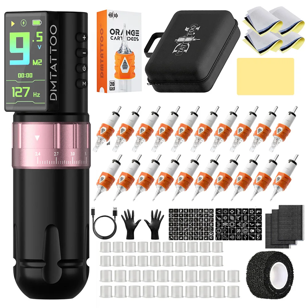 DM Venom 2.4-4.2mm Stroke Wireless Rotating Tattoo Machine Kit 2300mAh Battery OLED Color Display Suitable for Tattoo Artists
