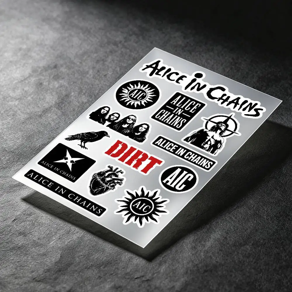 A-Alice In Chains Band Stickers Auto Body Bumper Windows Motorcycle Laptop Walls Vinyl Decal Car Tuning Accessories