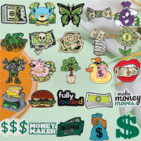 Creative US Dollar Money Enamel Pins Cartoon Banknote Get Rich Brooch Backpack Lapel Metal Badge Collection Fun Jewelry for Gift