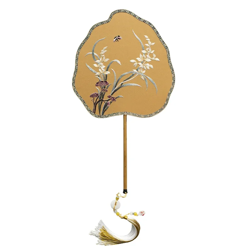 

Ancient fringed embroidered Xiangfei bamboo handmade fan